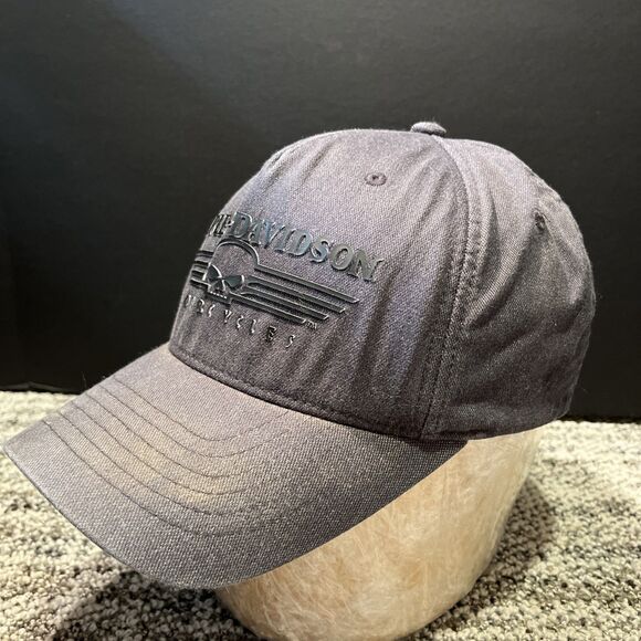 Harley-Davidson Silicone Skull Stretch Baseball Cap S/M Charcoal (99428-18VM) - Picture 4 of 12